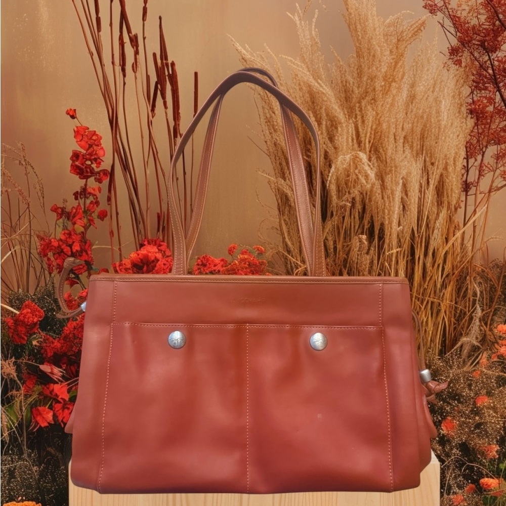 Longchamp Leather Shoulder Bag!  15”X9.5”x4” - Picture 3 of 5